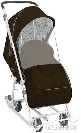 Санки-коляска Nika У3-1К/3 (горошек, шоколадный)
