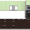 Готовая кухня Интерлиния Мила Лайт 3.6 ВТ без столешницы (салатовый/дуб венге)