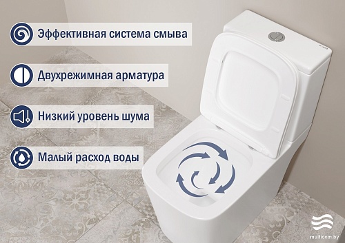 Унитаз напольный Lauter W09 S-TRAP с жестким сиденьем и микролифтом 21900004 (вертикальный выпуск)