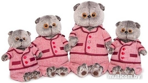 Мягкая игрушка Basik & Co Басик в красном пиджаке и брюках в елочку (19 см)