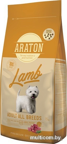 Сухой корм для собак Araton Adult Lamb Small Bites (с ягненком, мелкие гранулы) 15 кг