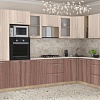 Готовая кухня Интерлиния Мила 1.88x3.2 правая (шимо светлый/шимо темный/малага)