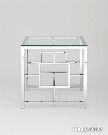 Журнальный столик Stool Group Бруклин 55x55 EET-013 (прозрачное стекло/сталь серебристый)