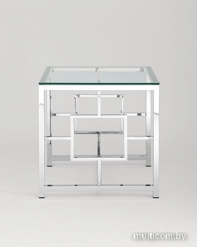 Журнальный столик Stool Group Бруклин 55x55 EET-013 (прозрачное стекло/сталь серебристый)