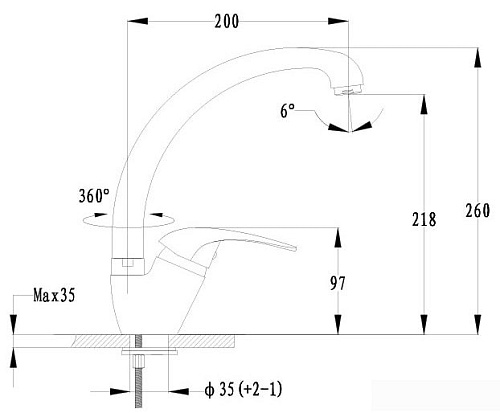 Смеситель GranFest 3323 (серый)