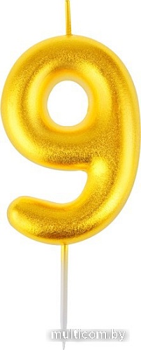 Свеча для торта Meshu Цифра 9 MS_59372 (золото)
