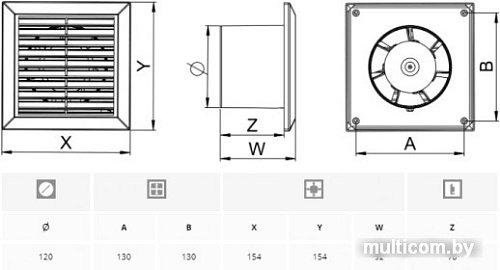 Осевой вентилятор Awenta Classic 120 WC120W