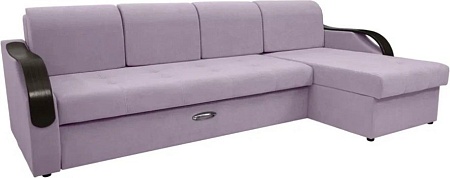 Сириус Лидер-6 с оттоманкой ППУ 300x165 (Eva 13 велюр светло-фиолетовый)