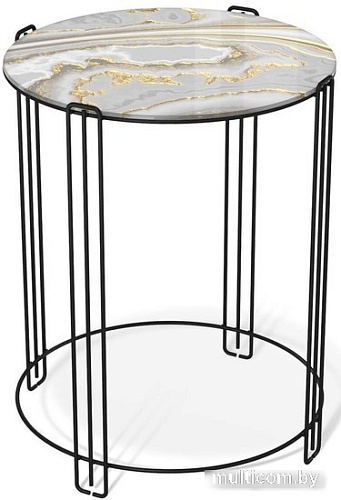 Журнальный столик Sheffilton SHT-CT53 (золотистый пепел/черный муар)
