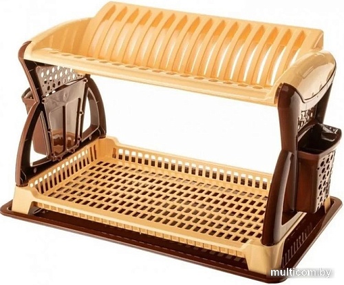 Сушилка для посуды Эльфпласт EP065 (бежевый/коричневый)