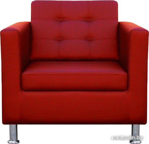 Интерьерное кресло Brioli Дилли клетка (экокожа, L19 красный)