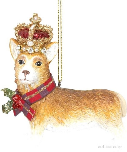 Елочная игрушка Gisela Graham Limited London Christmas. Корги в короне 12763