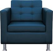 Интерьерное кресло Brioli Дилли клетка (экокожа, L18 синий)