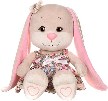 Классическая игрушка Jack&Lin Зайка в летнем платье с цветным принтом JL-051903-25