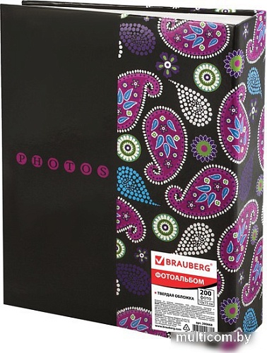 Фотоальбом BRAUBERG Пейсли 390668 (черный/розовый)