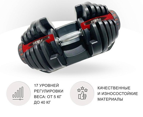 Гантель Unixfit DBREGU40 40 кг