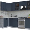 Готовая кухня Интерлиния Тренд 1.5x2.6 левая (индиго/индиго/опал светлый)