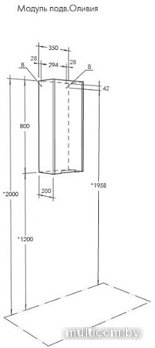 Акватон Шкаф для ванной Оливия 1A254703OLVGR