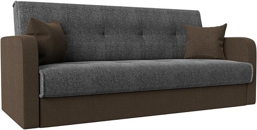 Диван Лига диванов Надежда 72 (рогожка, серый/коричневый)