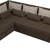 Угловой диван Лига диванов Майами Long 92 левый (рогожка коричневый/подушки бежевые/коричневые)