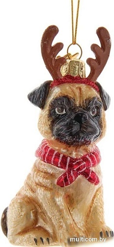 Елочная игрушка Kurt S. Adler Мопс с рожками NB1261PU