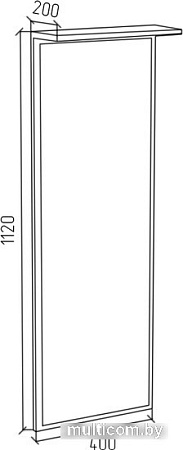 Зеркало МДК ПРЗ 400x1120x200 (белый)