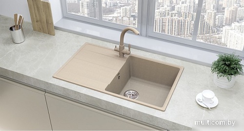 Кухонная мойка Ulgran Quartz Prima 850 (уголь)