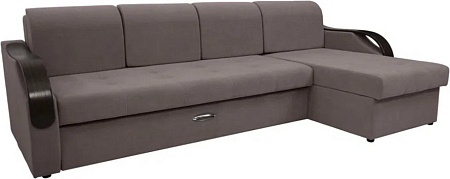 Сириус Лидер-6 с оттоманкой НПБ 300x165 (Eva 06 велюр темно-серый)