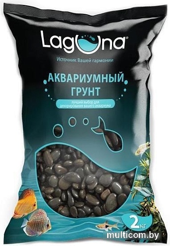 Грунт Laguna Галька 6-9 мм 20204C 2 кг (черный)