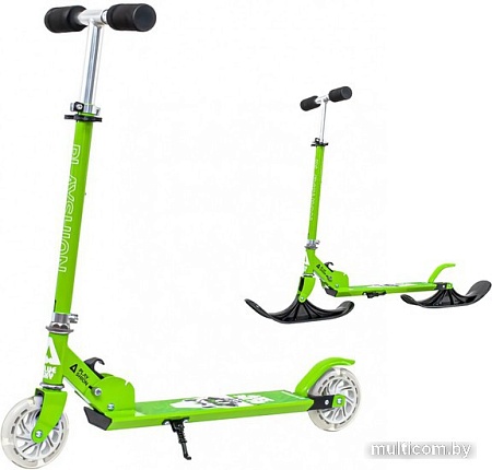 Самокат-снегокат Playshion Bluesky-SNW WS-SX003GZ (зеленый, raccoon)
