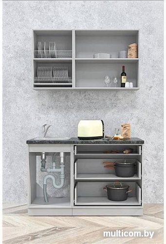 Кухня Интерлиния Мила Матте 1.4 А (белый/белый/опал светлый)