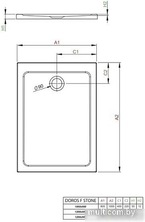 Душевой поддон Radaway Doros F Stone White 100x80