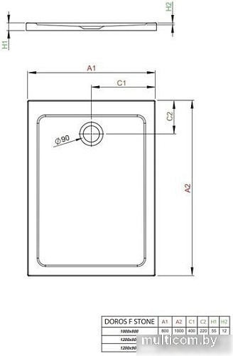 Душевой поддон Radaway Doros F Stone White 100x80