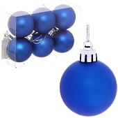 Елочная игрушка Серпантин Матовый шар 4 см 6 шт (синий) 183-840