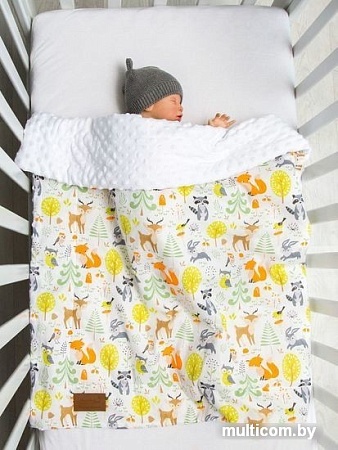 Плед Amarobaby Растем вместе. Зверята 95х85 (желтый/оранжевый)