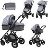 Универсальная коляска Lorelli Sena 2021 (3 в 1, серый квадрат)
