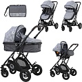 Универсальная коляска Lorelli Sena 2021 (3 в 1, серый квадрат)
