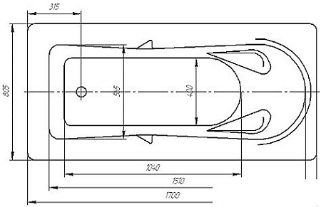 Ванна Aquatek Леда 170x80
