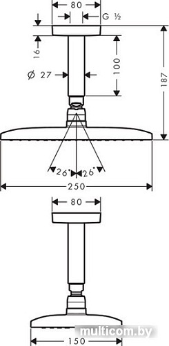 Верхний душ Hansgrohe Raindance E 240 1Jet 27383000