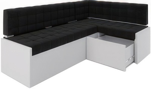 Угловой диван Мебель-АРС Ганновер правый 208x82x133 (велюр черный НВ-178 17)