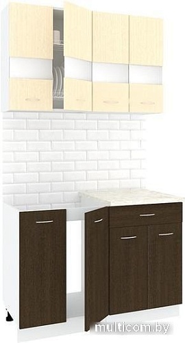 Кухня Кортекс-мебель Корнелия Экстра 1.2м без столешницы (венге светлый/венге)