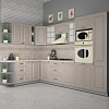 Готовая кухня Интерлиния Мила Деко 1.88x3.2 правая (луна-луна-травертин серый)