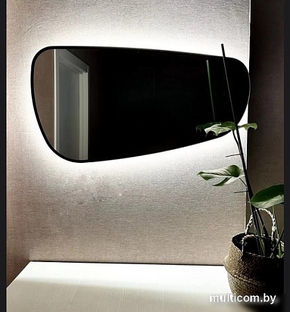 Зеркало eMZe 50x90 LED.UV.NF.50.90.CHE.SW.4K (черный УФ-окантовкой и подсветкой)