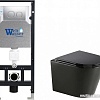 Унитаз подвесной WeltWasser Amberg 506 + Salzbach 043 MT-BL + Amberg RD-MT CR (черный матовый)