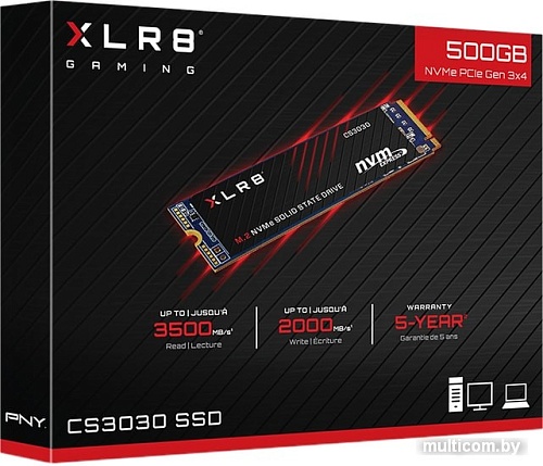 SSD PNY XLR8 CS3030 2500GB M280CS3030-500-RB