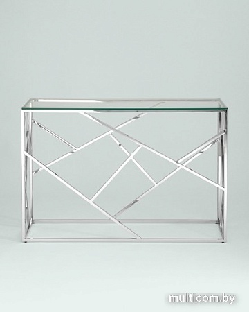 Консольный стол Stool Group Арт Деко 115x30 ECST-015 (прозрачное стекло/сталь серебристый)