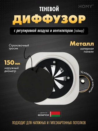 Вентиляционная решетка HOMY AIR круглый A100BRT d150 (черная)