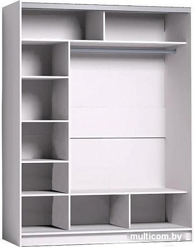 Шкаф-купе Глазов Strike 1600 ЛДСП с зеркалом (белый)