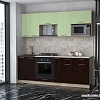 Готовая кухня Интерлиния Мила 2.2 ВТ (салатовый/дуб венге/малага)