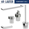 Набор аксессуаров для ванной Lauter 21TS3018 + 21TS3020 + 21TS3012 + 21TS3005 + 21TS3022 (Chrome, 5 предметов)